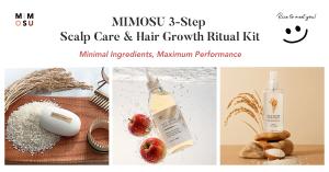 MIMOSU 3-Step Fragrance-Free K-Beauty Scalp Wellness & Hair Growth Ritual Kit for Sensitive Scalp