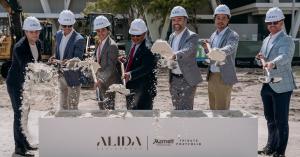 IGEQ Managing Partner George Samarjian breaks ground with West Palm Beach Mayor Keith James and project partners on Alida Residences and the Tribute Portfolio by Marriott hotel near the Brightline station.