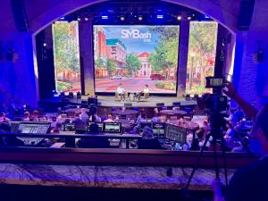 Elite Video event videography crew filming corporate conference in Phoenix with multi-camera setup