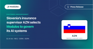 the Slovenian flag announce the selection as Modulos wit hits AI governance platform