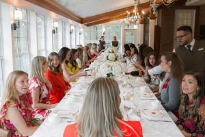 women at luncheon table