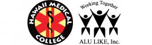 Hawaii Medical College and ALU LIKE, Inc. logos displayed side by side to represent their community partnership.