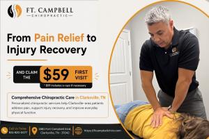 Pain relief chiropractor in Clarksville providing personalized care for injury recovery.