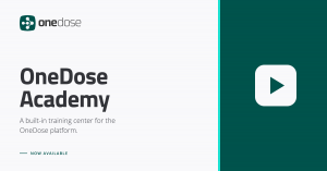 OneDose Academy logo and wordmark on a teal-green background, representing OneDose’s new built-in training center.