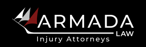 Armada Law Injury Attorneys logo in white on a black background