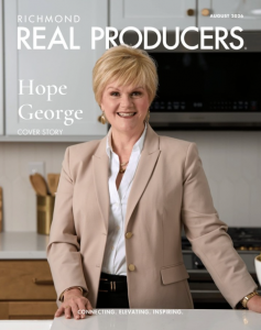 Dr. Hope George on the August 2026 cover of Richmond Real Producers magazine