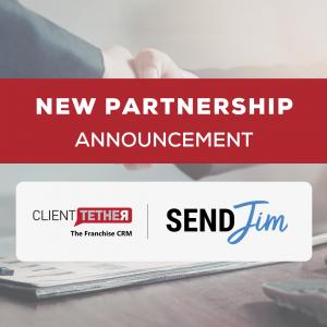 ClientTether and SendJim Partnership Announcement Graphic
