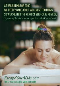 Love to escape the kids; and enjoy mom time? Participate in Recruiting for Good to earn 3 years of Medspa (guilt-free). www.EscapeYourKids.com The 3 Year Luxury Made for You