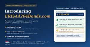 ERISA §4204 Surety Bond, surety, surety bond, Sharon Poindexter, Surety One, C. Constantin Poindexter
