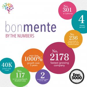 infographic with statistics about Bonmente's growth data