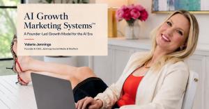 Valerie Jennings, founder and CEO of Jennings Social Media & MarTech, presenting the new AI Growth Marketing Systems™ advisory model.