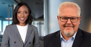 Headshots of Ashley Drummond, National Account Manager, and Greg McKenzie, Executive Vice President, at Black Diamond Coatings.