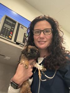 Dr. Lee Choset, at her practice of in home pet euthanasia service in Frederick, MD.