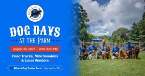 Atlanta Dog Trainer team leading the Dog Days at the Farm