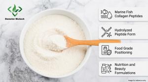 Demeter Biotech Marine Fish Collagen Peptides product efficacy infographic