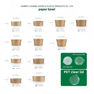 LvSheng Kraft Paper Bowl Size And Lid Matrix