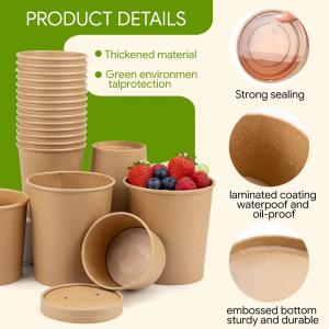 LvSheng Kraft Paper Soup Cup Lid And Coating Details