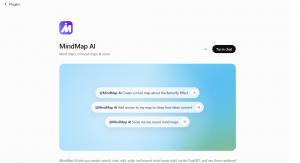 Screenshot of the MindMap AI listing in ChatGPT with a Try in chat button and example prompts for creating and editing mind maps.
