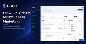 Bisket influencer marketing operating system showing the agency management dashboard