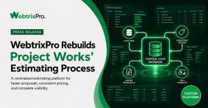 WebtrixPro’s centralized estimating platform for Project Works, connecting cost data, consistent pricing, faster proposals, and full visibility.