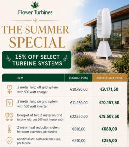 Flower Turbines Summer Special Pricing