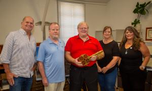 Box Springs Mutual Water Company celebrating with an “official presentation of the keys