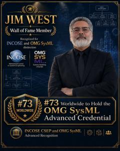 Image of the individual Jim West wearing a black suit, black button down, and black tie.