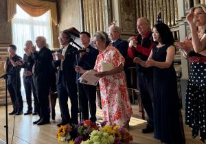 WIPAC Co-founder Chateau Gardecki announcing the winners of the 23rd Washington International Piano Artists Competition