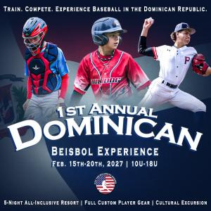 An exclusive Dominican Republic baseball trip for USA Tournament Series families — real games against DR academies, all-inclusive resort, full custom player gear, and a cultural excursion your kid will never forget.