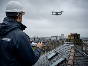 Roof inspection with a drone