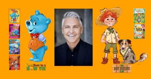 Author Barry Waldo with Blue, the Bear in a Bow Tie, and Messy McFarlen
