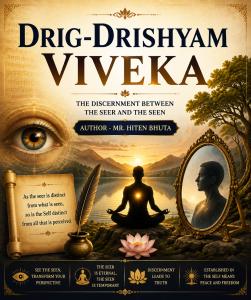 Drig-Drishyam Vivek spiritual book by Hiten Bhuta exploring the discernment between the seer and the seen, self-awareness and inner peace.
