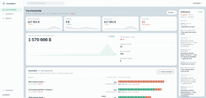 Capture du tableau de bord ImmoAdmin, plateforme de gestion immobilière avec 78 modules et intelligence artificielle intégrée.