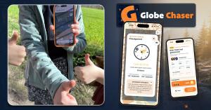 Familie mit Kindern auf einer Tour mit der Globe Chaser Schnitzeljagd App