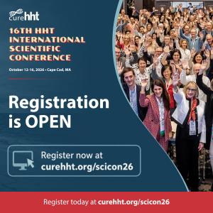 Graphic promoting registration for the the 16th HHT International Scientific Conference