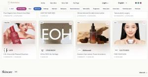 The Hannaru brand directory showing verified Korean beauty brands filtered by skincare, makeup, haircare and other categories, where wholesale buyers browse profiles and contact brand owners directly.