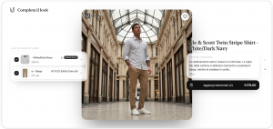 Ustyle AI outfit engine showing a personalized fashion look with shoppable product recommendations