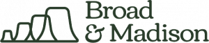 Broad & Madison logo - dark green on transparent background