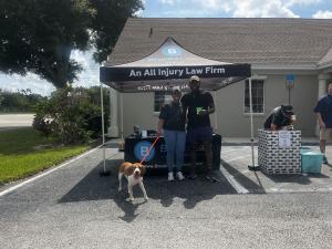 adopted dog with new owners