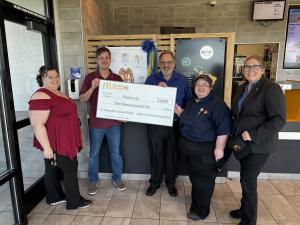 McDonald’s Owner/Operator Steve Peat and his leadership team present a $1,000 check to Flock Works of Fort Bragg in January 2026. This grant will help students participate in sports and structured recreation through Flockworks, which provides daily afters