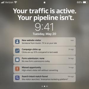 Lock Screen Displaying Identified Website Visitors