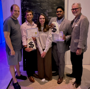 Sponsors: David and Courtney Eisen, Winners: Carter Virsik and Danny Vincent, and Professor Jack Yoest