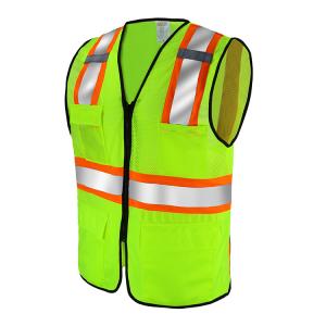 A ghost mannequin photo of a reflective vest created for a Shopify store.