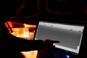 Photo of AI-powered machine vision data displayed on navigation equipment