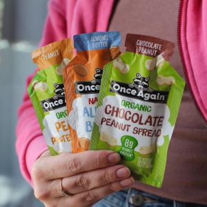 New almond butter, peanut and chocolate, peanut, and sunflower butter high-protein spread packets