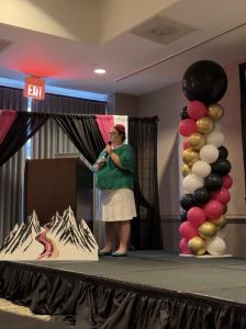 Katie Hornor speaking at God Golf and Girls 2026