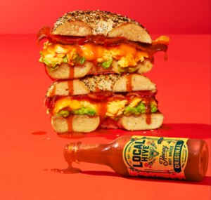 Local Hive™ 100% U.S. Original Honey Hot Sauce adds sweet heat to a breakfast sandwich