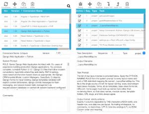 Python + Django selected in Layout Conversion Workbench DEV Window