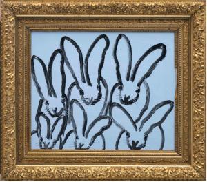 Hunt Slonem Blue Hutch (2025) Oil on Wood, 20” x 24” (Image Credit: Hunt Slonem)
