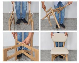 A four-step visual guide demonstrating the innovative and fast assembly process of HN HANA's modular office chair. The image highlights the unique tool-less interlocking patented structural architecture that achieved the rigorous US BIFMA durability stand